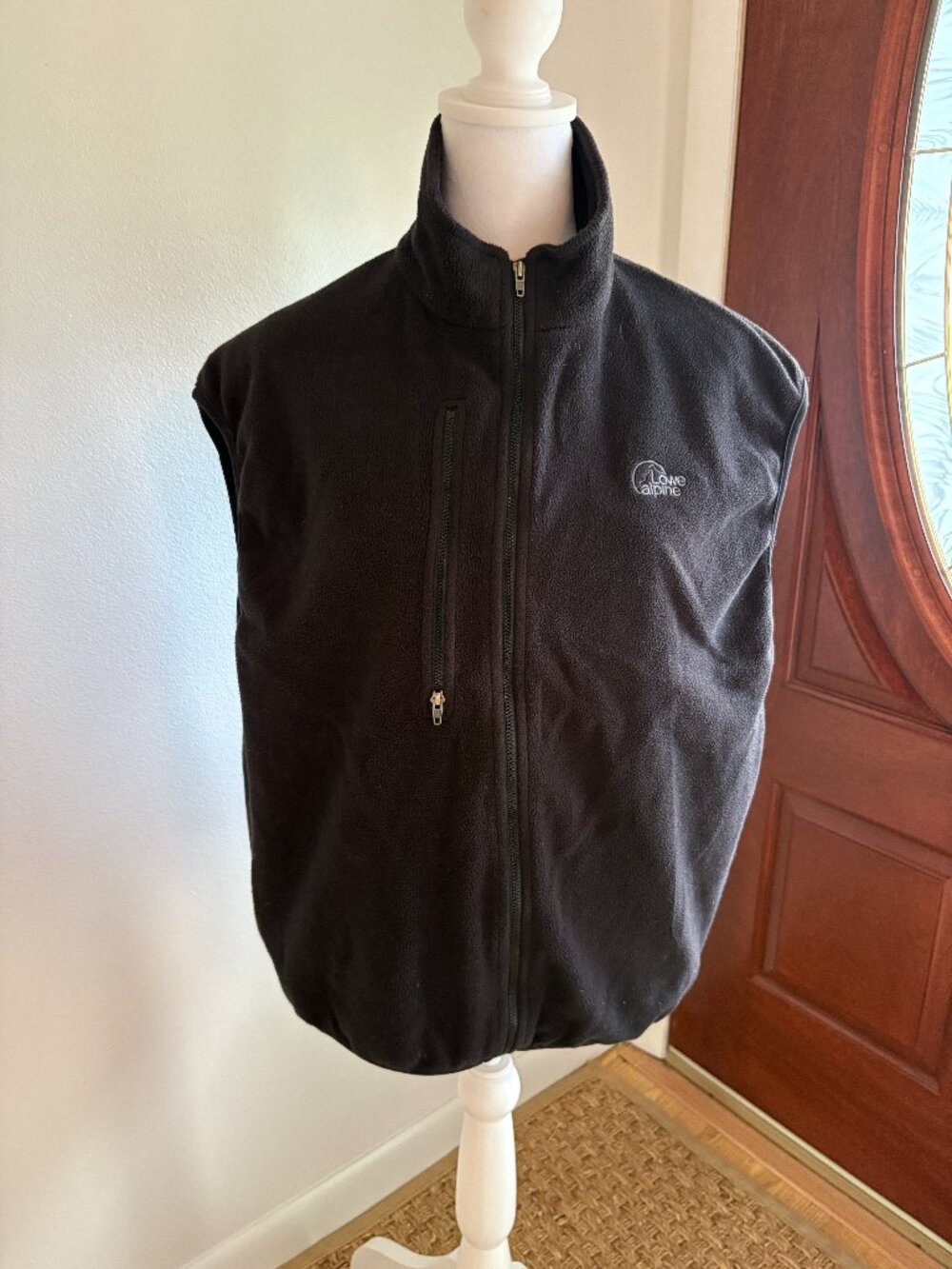Lowe Alpine Fleece Vest Zip Closure Men's Size XL Front Zip Pocket Black